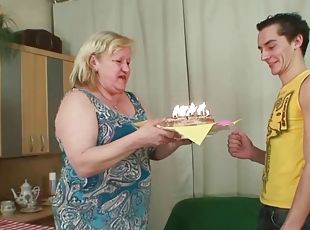 Very old mother in law pleases him at birthday