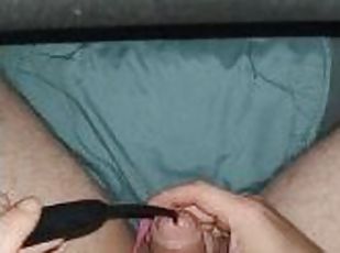 onani, amatør, cumshot, leke, handjob, truser, cum, sperm, fetisj, alene