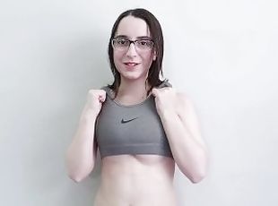 Trying On Sports Bras - Big Tits - Bra Fetish - Workout Clothes - Bouncing Boobs - Jiggling