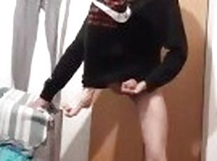 Showing off my skinny long legs and tiny ass in a baggy jumper