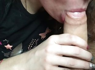 Slow close-up blowjob. Teen gives unthinkable pleasure. OverLovable
