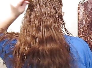Hair Journal: Combing Long Curly Strawberry Blonde Hair - Week 6 (ASMR)