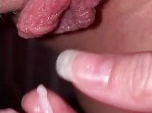 Fingering my wet creamy pussy