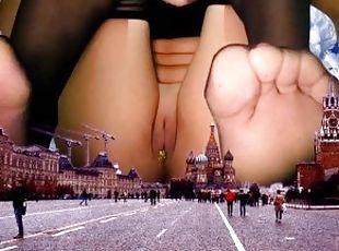 Giantess Samira observing the world of the tinys.  While she enslaves one in her pussy