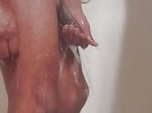 Sexy thighs and a big dick 2 match! Shower fun!