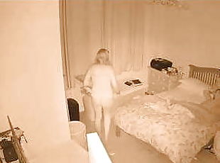 Mom sneaks into step son room wants his cock watches him 