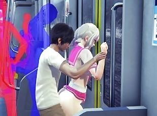 Schoolgirl fucked in the ass in the subway car