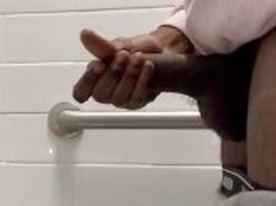 Watch me cum in the bathroom at work
