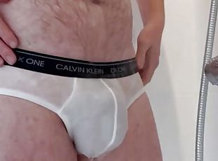 Baignade, Masturbation, Ejaculation sur le corps, Énorme bite, Gay, Allemand, Culotte, Européenne, Euro, Douche