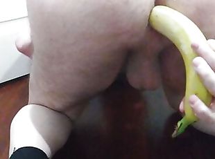 Masturbation, Anal, Ejaculation sur le corps, Énorme bite, Gay, Européenne, Euro, Solo, Blanc, Banane