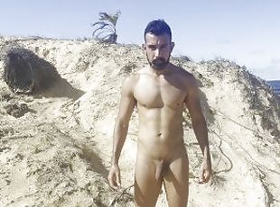 Orang telanjang, Umum, Amatir, Homo, Pantai, Fetish (benda yang dapat meningkatkan gairah sex), Seorang diri, Berotot, Penis, Berkedip