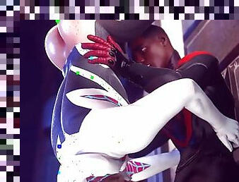 Spider-Kiss Blowjob: Miles Morales x Male Spider-Gwen part 1