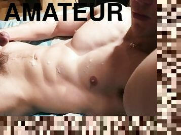 énorme, masturbation, amateur, ejaculation-sur-le-corps, gay, branlette, collège, ejaculation, solo, musclé