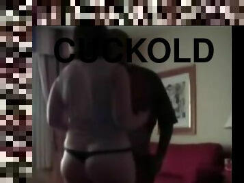 Cuckold hubby cleans up his wife and bull after watching their intense fucking