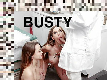 Busty patients threesome with the lucky doctor