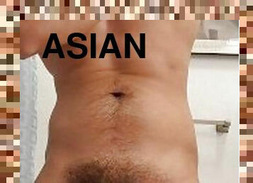 asiatique, poilue, mamelons, orgasme, amateur, ejaculation-sur-le-corps, énorme-bite, gay, sale, solo