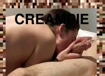 Deep throat oral creampie