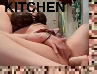 Horny in the Kitchen whit dildo