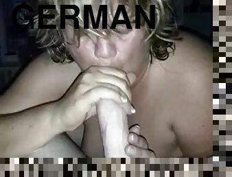 German milf suck my cock and get facial