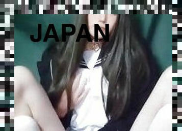 asiático, masturbação, orgasmo, amador, japonesa, punheta, webcam, sozinho, provocando