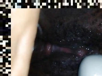 Wet ebony pussy creaming