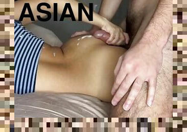 asiatique, cul, amateur, ejaculation-sur-le-corps, ados, latina, branlette, ejaculation, petite