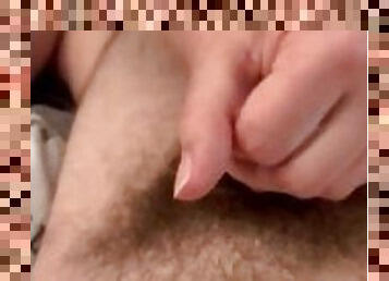 Close up orgasm in girlfriends hand