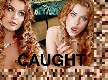 Big booby redhead housesitter breaks the rules while my mom was gone!!