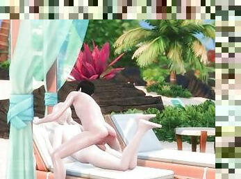 Sims 4 have sex outdoor on the beach.