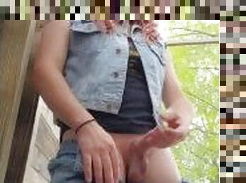 Transgirl Has Outdoor Piss Fun