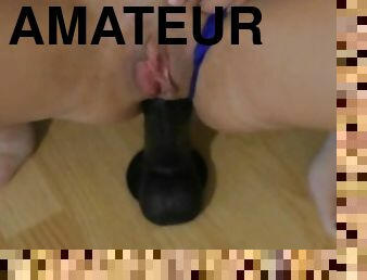 masturbācija-masturbation, orgasms, krievu, amatieris, tūpļa, māte, melns, dildo, solo