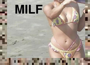 I spy on wonderful MILF on the beach