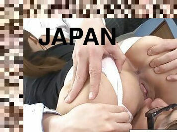 secrétaire, fellation, ejaculation-sur-le-corps, japonais, sexe-de-groupe, belle