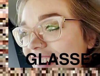 Katie Kush hot teen in big glasses POV porn