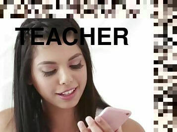 Muscled teacher makes gina.valentina cum