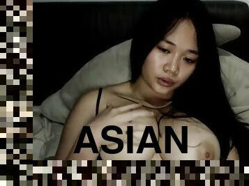 Naughty asian girl with nice tits wants to cum