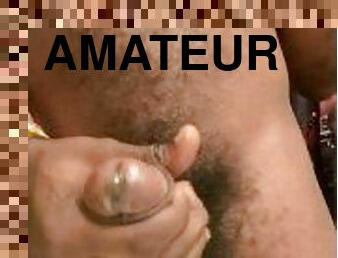 masturbation, amateur, ejaculation-sur-le-corps, ébène, énorme-bite, branlette, solo, bite