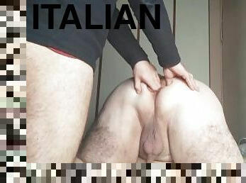 Italian bear fucked hard in the asshole at doggy style by chaser