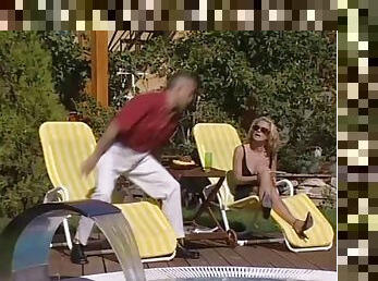 Italian milf gets anal near pool