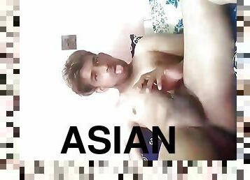 Asian boy masturbating
