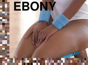 Ebony gym babe pussylicked during doggystyle