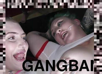 Debut gangbang for Pixie Peach and Ruby Fall