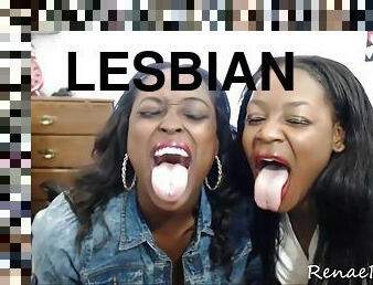 Lesbian face licking
