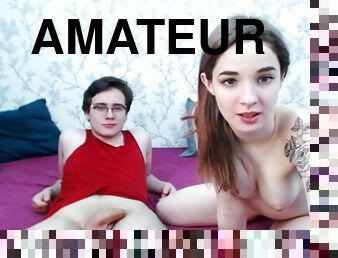 student, amatør, par, ung-18, webcam