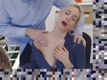 Secretary tiffany gets groped by boss on webcam