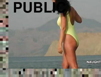 publik, strand, bikini