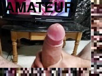 masturbation, amateur, ejaculation-sur-le-corps, énorme-bite, secousses, sale, ejaculation, douce, solo, bite