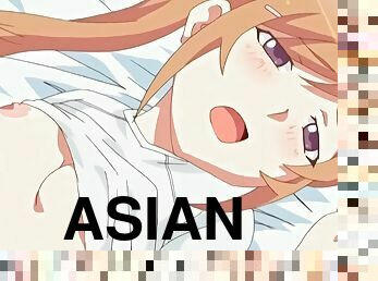 asiatisk, fitta-pussy, brudar, avsugning, tonåring, japansk, anime, hentai, söt