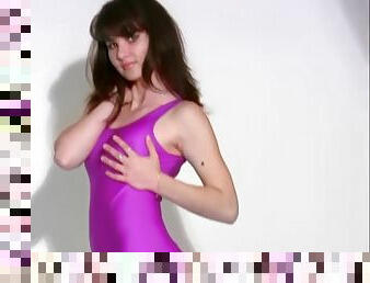 Shiny amateurs oxana in purple