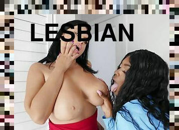 negra-ebony, interracial, lesbiana, universidad, pillada, blanca